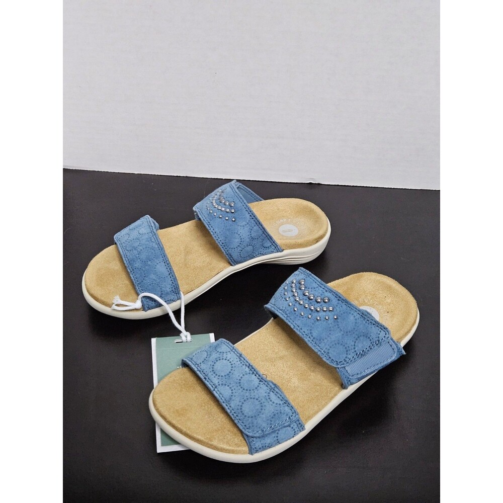 Sz 5B - Revitalign Orthotic Mirage Slide Sandals in the bluestone/mirage shade